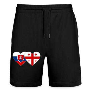 Drapeau de la Slovaquie Géorgie - Short de jogging bio TRAINER Stanley/Stella unisexe - noir - Devant - Nik (191cm) & Marisol (170cm)