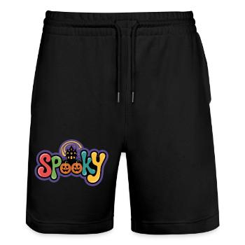 Spooky Halloween Pumpkin Joy - Stanley/Stella Trainer Unisex Organic Jogging Shorts - black - Front - Nik (191cm) & Marisol (170cm)
