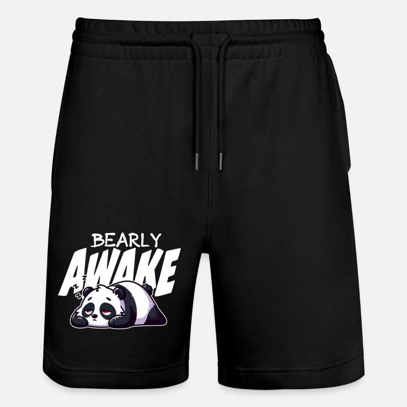 Bearly Awake Panda Illustration - Short de jogging bio TRAINER Stanley/Stella unisexe - noir