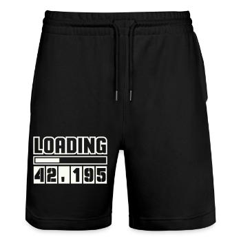 Loading 42,195 Marathon - Stanley/Stella Trainer Unisex Organic Jogging Shorts - black - Front - Nik (191cm) & Marisol (170cm)