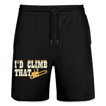 Baumpfleger Holzarbeiter Waldarbeiter Geschenk - Stanley/Stella Unisex Bio Joggingshorts Trainer  - Schwarz - Vorne - Nik (191cm) & Marisol (170cm)