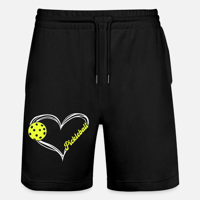 Pickleball-Herz-Emblem - Stanley/Stella Unisex Bio Joggingshorts Trainer  - Schwarz