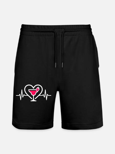 Daiquiri Heart Strawberry Cocktail - Stanley/Stella Trainer Unisex Organic Jogging Shorts - black