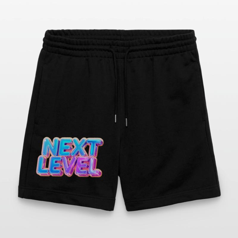 Next Level 3D Text — Bold Gradient Design Stanley/Stella Trainer Unisex Organic Jogging Shorts