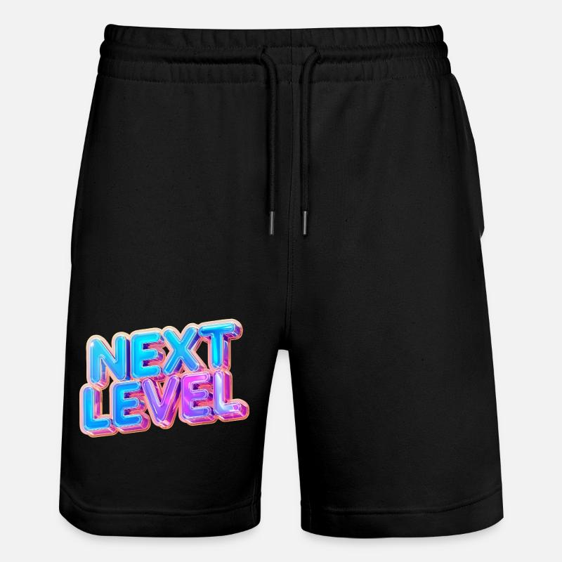 3D-Text der nächsten Stufe – mutiges Verlaufsdesign - Stanley/Stella Unisex Bio Joggingshorts Trainer - Schwarz