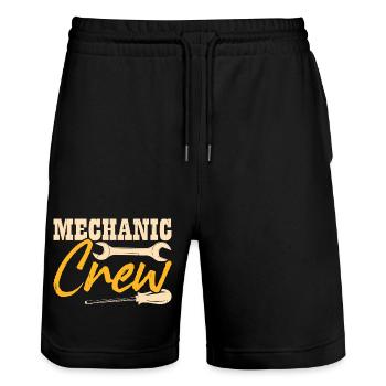 Mécanicien automobile Mécatronicien Technicien Tournevis Cadeau - Short de jogging bio TRAINER Stanley/Stella unisexe - noir - Devant - Nik (191cm) & Marisol (170cm)