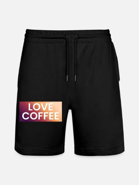 Coffee Love in Gradient - Stanley/Stella Trainer Unisex Organic Jogging Shorts - black