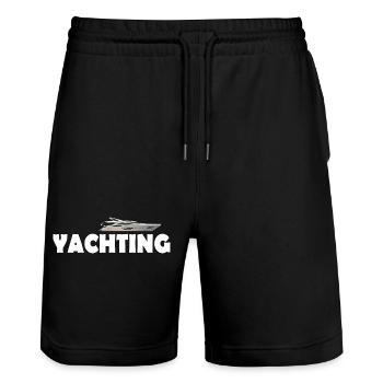 Yachting - Short de jogging bio TRAINER Stanley/Stella unisexe - noir - Devant - Nik (191cm) & Marisol (170cm)