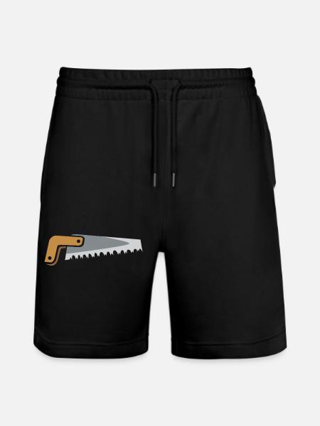 Comic Style Saw Illustration – Tool Graphic - Stanley/Stella Trainer Unisex Organic Jogging Shorts - black