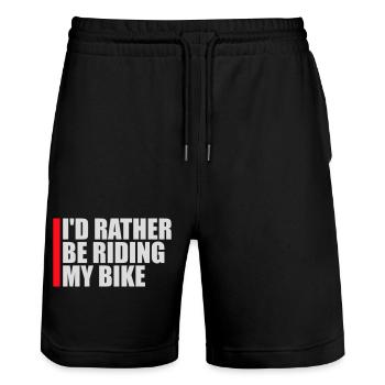 Cycling I'd Rather Be Riding My Bike Bike - Stanley/Stella Trainer Unisex Organic Jogging Shorts - black - Front - Nik (191cm) & Marisol (170cm)