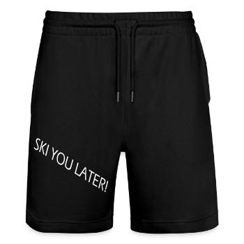 SKI YOU LATER – Lustiger Ski Spruch - Stanley/Stella Unisex Bio Joggingshorts Trainer  - Schwarz - Vorne - Nik (191cm) & Marisol (170cm)