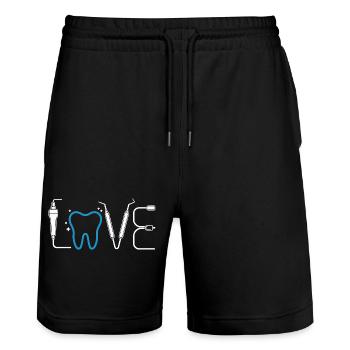 Zahnherz Love Dental - Short de jogging bio TRAINER Stanley/Stella unisexe - noir - Devant - Nik (191cm) & Marisol (170cm)