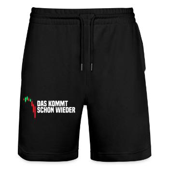 Das kommt schon wieder Aktienmarkt Börse Trader - Stanley/Stella Unisex Bio Joggingshorts Trainer  - Schwarz - Vorne - Nik (191cm) & Marisol (170cm)