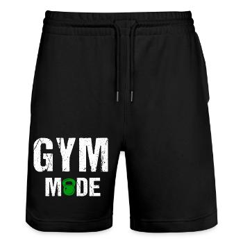 Bodybuilding Fitness Vintage Gym Athleten Workout - Stanley/Stella Unisex Bio Joggingshorts Trainer  - Schwarz - Vorne - Nik (191cm) & Marisol (170cm)