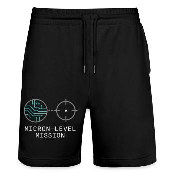 Cleanroom Technician Controlled Environment - Stanley/Stella Trainer Unisex Organic Jogging Shorts - black - Front - Nik (191cm) & Marisol (170cm)