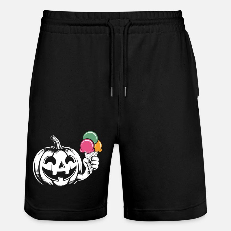 Kürbis Eiszauber Halloween - Stanley/Stella Trainer Unisex Organic Jogging Shorts - black