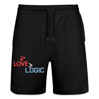 L’amour plus grand que la conception logique - Short de jogging bio TRAINER Stanley/Stella unisexe - noir - Devant - Nik (191cm) & Marisol (170cm)