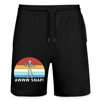 Knochenbruch Halloween Skelett Knochen Armbruch - Stanley/Stella Unisex Bio Joggingshorts Trainer  - Schwarz - Vorne - Nik (191cm) & Marisol (170cm)
