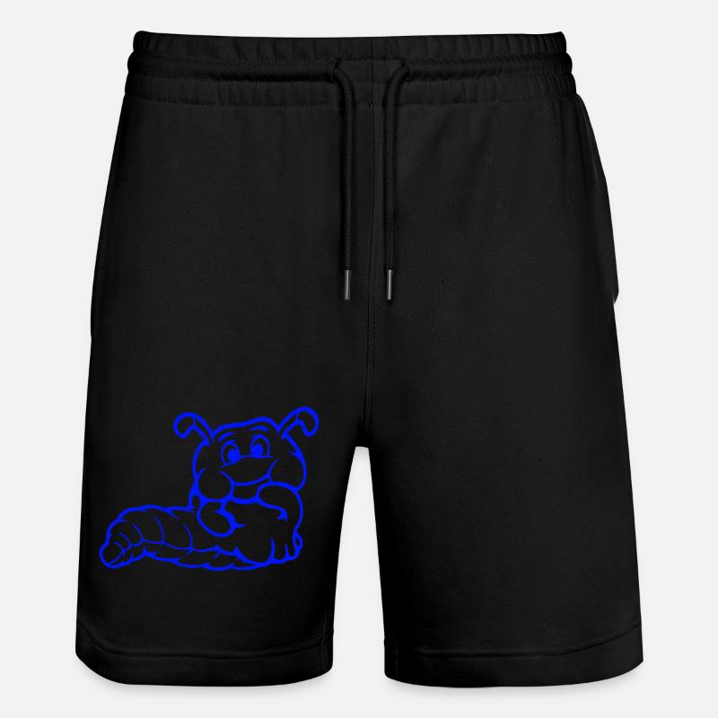 Raupe Wurm Schüchtern Freundlich Neugierig Guckend - Stanley/Stella Unisex Bio Joggingshorts Trainer  - Schwarz