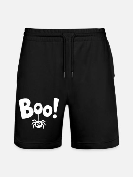 BOO! Funny Spider Statement Saying - Stanley/Stella Trainer Unisex Organic Jogging Shorts - black