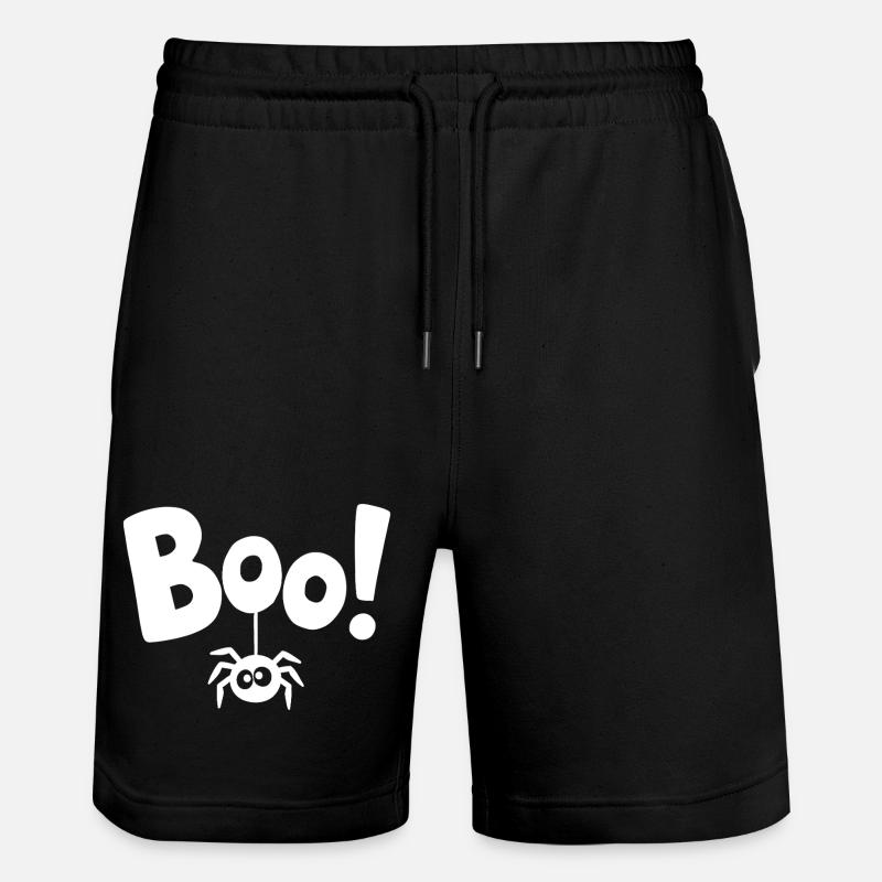 BOO! Funny Spider Statement Saying - Stanley/Stella Trainer Unisex Organic Jogging Shorts - black