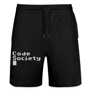 Code Society - Stanley/Stella Unisex Bio Joggingshorts Trainer  - Schwarz - Vorne - Nik (191cm) & Marisol (170cm)