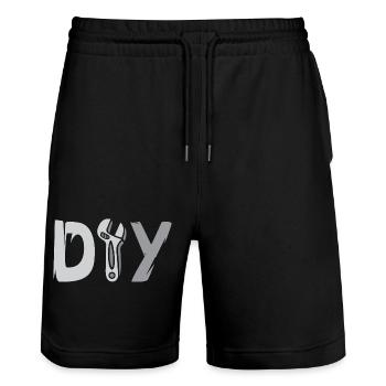 DIY Design – Werkzeug Logo für Heimwerker Bastler - Stanley/Stella Unisex Bio Joggingshorts Trainer  - Schwarz - Vorne - Nik (191cm) & Marisol (170cm)