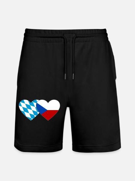 Bayern Tschechien Herzverband - Stanley/Stella Unisex Bio Joggingshorts Trainer  - Schwarz