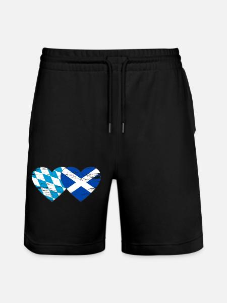 Bavière, Ecosse, drapeau, coeur utilisé - Short de jogging bio TRAINER Stanley/Stella unisexe - noir