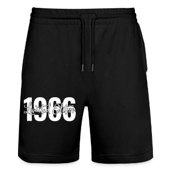 Limited edition 1966 - Stanley/Stella Unisex Bio Joggingshorts Trainer  - Schwarz - Vorne - Nik (191cm) & Marisol (170cm)