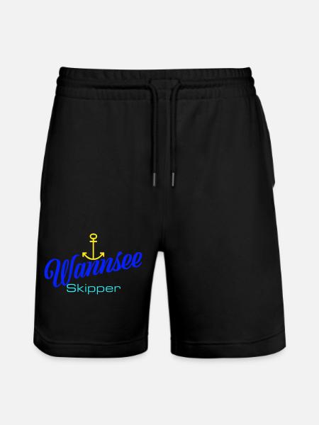 Berlin: Wannsee-Skipper mit Anker - Stanley/Stella Unisex Bio Joggingshorts Trainer - Schwarz
