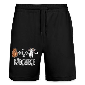 Bär plus Ziege ist gleich Bergziege äh BÄR-G-ZIEGE - Stanley/Stella Unisex Bio Joggingshorts Trainer  - Schwarz - Vorne - Nik (191cm) & Marisol (170cm)