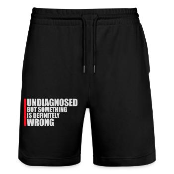 Undiagnosed But Something Is Definitely Wrong Witz - Stanley/Stella Unisex Bio Joggingshorts Trainer  - Schwarz - Vorne - Nik (191cm) & Marisol (170cm)