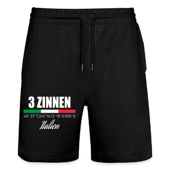 3 Peaks - Stanley/Stella Trainer Unisex Organic Jogging Shorts - black - Front - Nik (191cm) & Marisol (170cm)