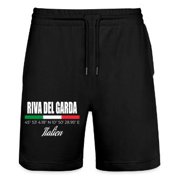Riva del Garda - Stanley/Stella Unisex Bio Joggingshorts Trainer  - Schwarz - Vorne - Nik (191cm) & Marisol (170cm)