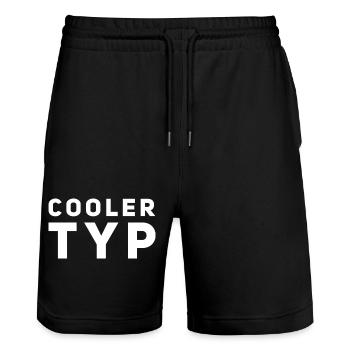 This is what a cool guy looks like - Stanley/Stella Trainer Unisex Organic Jogging Shorts - black - Front - Nik (191cm) & Marisol (170cm)