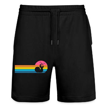 Schnecke - Stanley/Stella Unisex Bio Joggingshorts Trainer  - Schwarz - Vorne - Nik (191cm) & Marisol (170cm)
