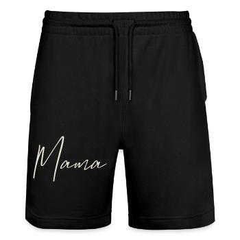 Mama - Stanley/Stella Unisex Bio Joggingshorts Trainer  - Schwarz - Vorne - Nik (191cm) & Marisol (170cm)