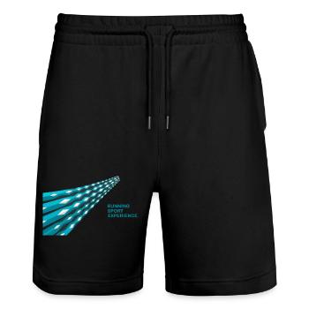 Running sport experience - Stanley/Stella Trainer Unisex Organic Jogging Shorts - black - Front - Nik (191cm) & Marisol (170cm)
