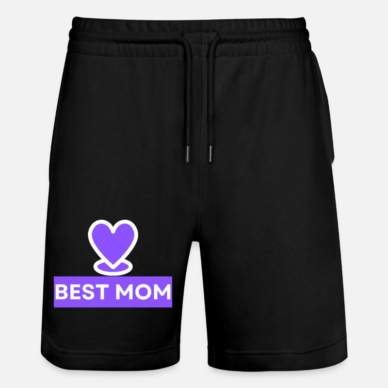 Bestes Mama-Herz-Emblem - Stanley/Stella Unisex Bio Joggingshorts Trainer  - Schwarz