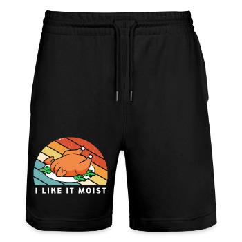 Papa Großvater Opa Thanksgiving Vater - Stanley/Stella Unisex Bio Joggingshorts Trainer  - Schwarz - Vorne - Nik (191cm) & Marisol (170cm)