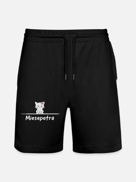 Miesepetra – Cat Saying, Pun, Petra Peter - Stanley/Stella Trainer Unisex Organic Jogging Shorts - black