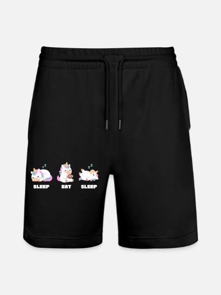 Sleep Eat Sleep – Licorne kawaii humoristique pare - Short de jogging bio TRAINER Stanley/Stella unisexe - noir