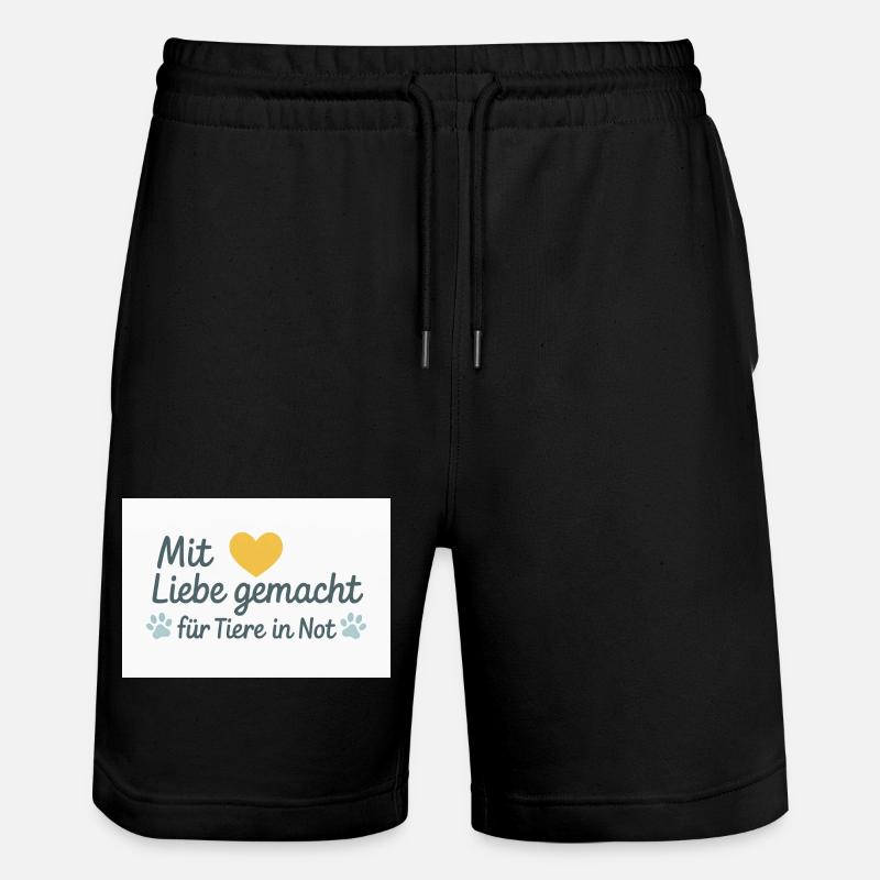 For animals in need - Stanley/Stella Trainer Unisex Organic Jogging Shorts - black