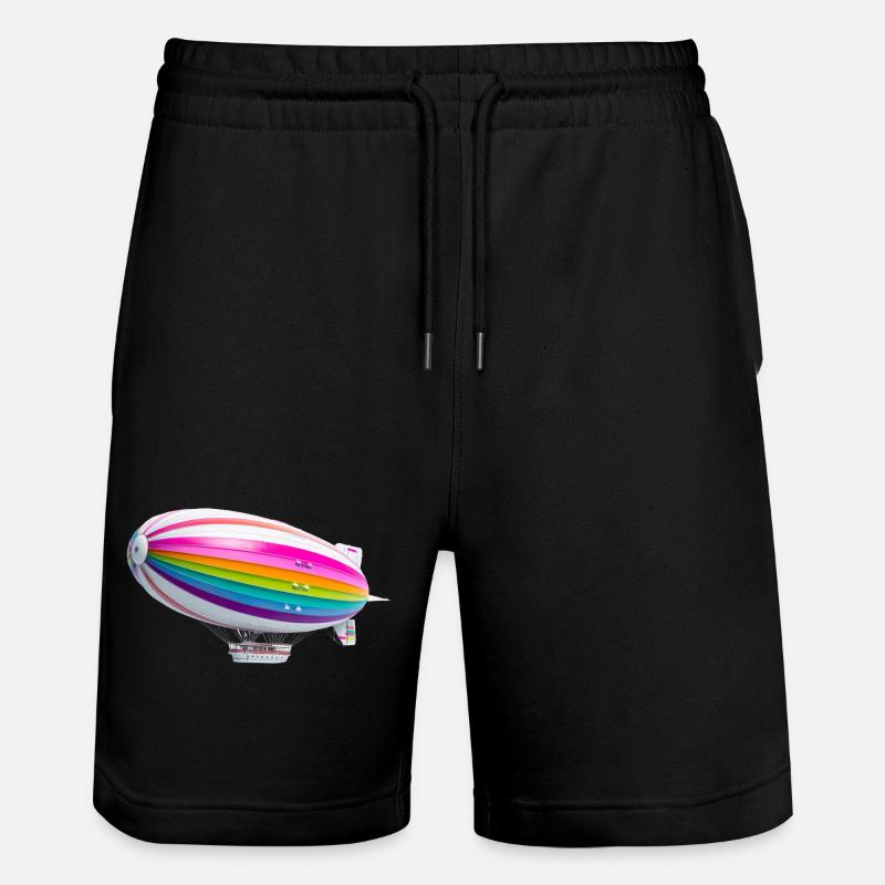 Imprimé Zeppelin arc-en-ciel - Short de jogging bio TRAINER Stanley/Stella unisexe - noir