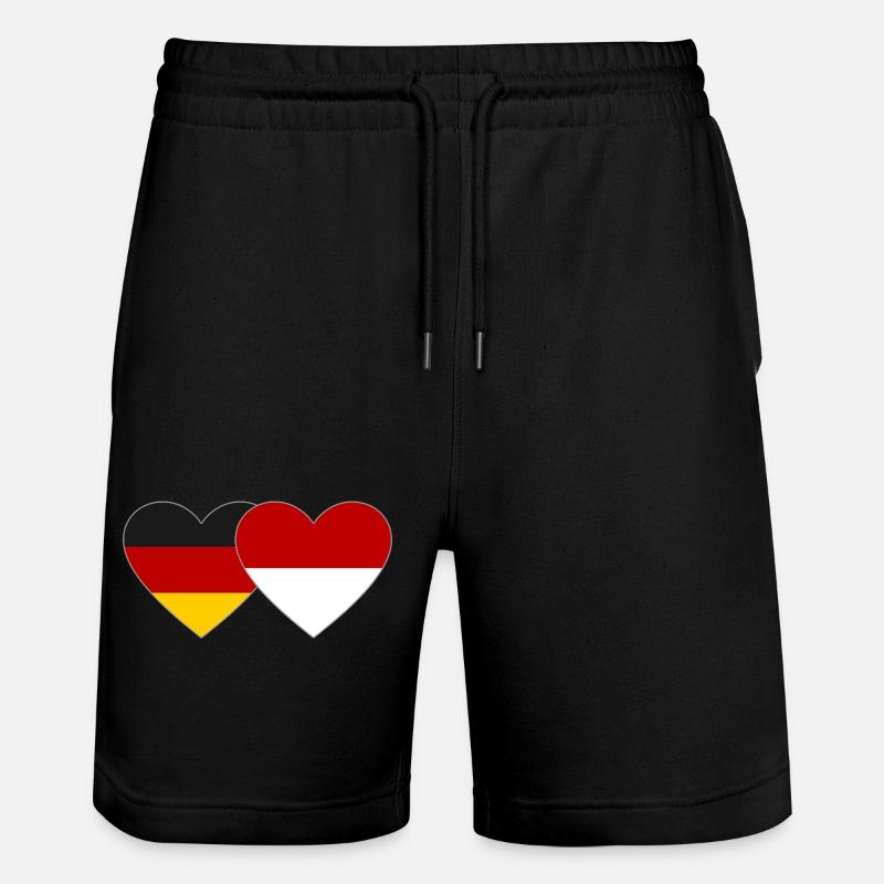 Allemagne Monaco Drapeau Coeur - Short de jogging bio TRAINER Stanley/Stella unisexe - noir