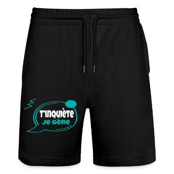 Don't worry, I'll manage - Stanley/Stella Trainer Unisex Organic Jogging Shorts - black - Front - Nik (191cm) & Marisol (170cm)