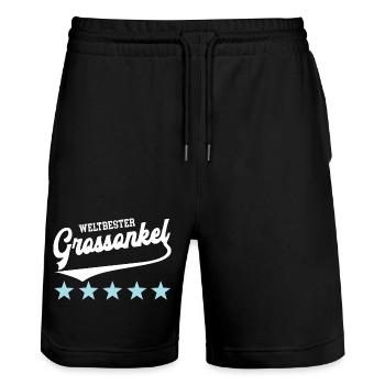 Great-Uncle Godfather Best Uncle Great-Uncle - Stanley/Stella Trainer Unisex Organic Jogging Shorts - black - Front - Nik (191cm) & Marisol (170cm)