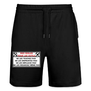 Outils - Short de jogging bio TRAINER Stanley/Stella unisexe - noir - Devant - Nik (191cm) & Marisol (170cm)