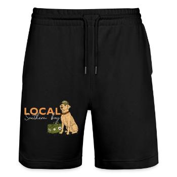 Local Southern Boy Waterfowl Hunting Life - Stanley/Stella Trainer Unisex Organic Jogging Shorts - black - Front - Nik (191cm) & Marisol (170cm)